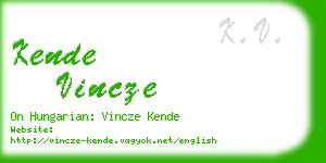 kende vincze business card